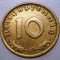 7.273 GERMANIA 10 REICHSPFENNIG 1938 G XF/AUNC