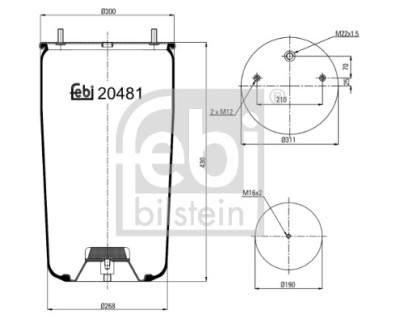 FEBI BILSTEIN 20481 Burduf, suspensie pneumatica foto