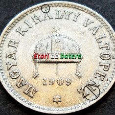 Moneda istorica 10 FILLER - AUSTRO-UNGARIA / UNGARIA, anul 1909 *cod 830 ERORI