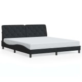 Cumpara ieftin Cadru de pat fara saltea, negru, 180x200 cm, catifea