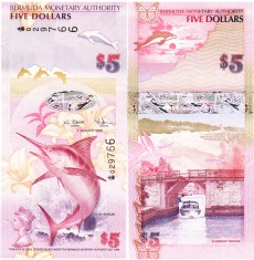 Bermuda 5 Dolari 2009 P-58c UNC foto