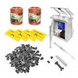 Kit complet gard electric 12V, 2 Joule, panou solar 10W, lungime fir 2000m, 200 izolatori, kit poarta si placute avertizare Breckner Germany