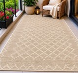 Cumpara ieftin Covor Model Jersey Home A764 E515, Marime 100 x 200 cm, Bej, Fara fir, Tesatura plata, Antialergic, Polipropilena, Hidrofug,Bucatarie, Hol, Balcon,Ter