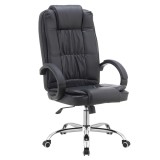 Cumpara ieftin Scaun birou piele ecologica neagra crom Madox 65x73x112-122 cm
