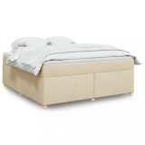 Cumpara ieftin Pat continental cu saltea, crem, 180x200 cm, textil