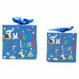 Set 2 cutii pătrate de Crăciun &ndash; model cadouri colorate