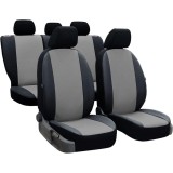Set Huse Scaune Auto pentru Audi A3 - Pok-Ter Perline, Piele Ecologica, Negru - Gri, 9 piese