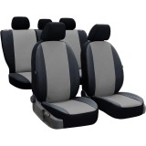 Set Huse Scaune Auto pentru BMW SERIA 6 - Pok-Ter Perline, Piele Ecologica, Negru - Gri, 9 piese