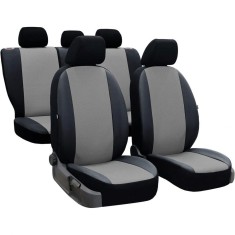 Set Huse Scaune Auto pentru Land Rover Freelander - Pok-Ter Perline, Piele Ecologica, Negru - Gri, 9 piese