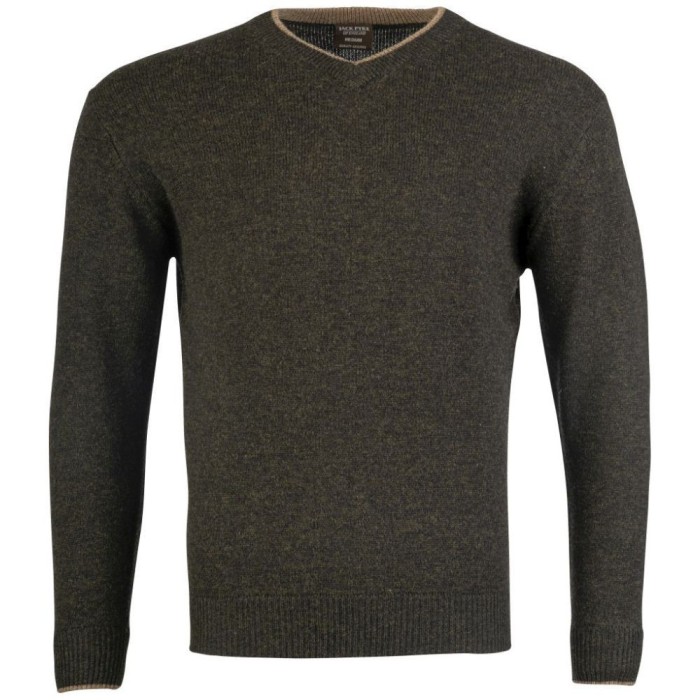 Jack Pyke Ashcombe Pulover 100% l&acirc;nă de miel cu decolteu V, culoare oliv, mărimea XXL
