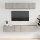 vidaXL Set dulap TV, 5 piese, gri beton, lemn prelucrat