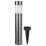 Lampa solara LED de gradina tip stalp, inox, cu senzor crepuscular
