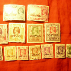 Serie Burma colonie britanica 1946 Rege George VI ,supratipar Service ,13 valori