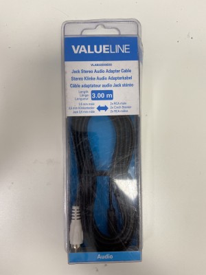 Cablu audio adaptor 2x RCA - Jack 3.5mm Valueline VLAB22200B30 / 3m (286) foto