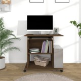 VidaXL Birou, stejar maro, 80x50x75 cm, lemn prelucrat