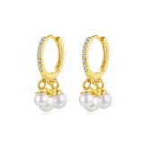 Cercei din argint Gold Pearls-cod ARG290E, Argintboutique