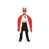 Costum carnaval Rege pentru copii 6 - 8 ani cu pelerina și coroană (marime 120/130)