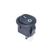 Intrerupator rocker rotund ON-OFF 6A 250VAC 2P 20mm diam, negru FL3-KCD1-101-08