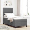 Pat Box Spring cu Saltea și Lumină LED Gri Deschis Fabrică Corduroy