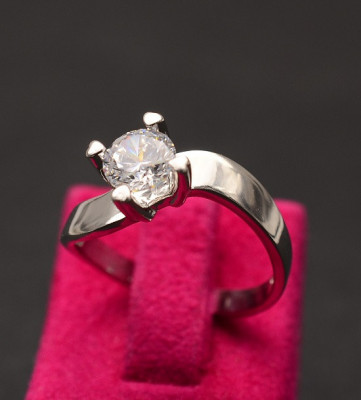 Inel de logodna din argint stralucitor cu Swarovski-ARG39A foto