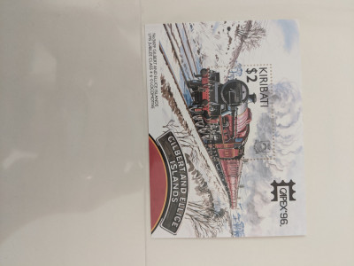 kiribati - Timbre trenuri, locomotive, cai ferate, nestampilate MNH foto