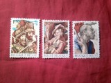 Serie Belgia 1969 , Pictura , 3 valori , pete pe guma