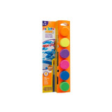 Acuarele tempera Carioca Neon 6 culori x 25 ml + pensulă la blister