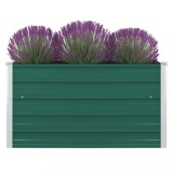 VidaXL Strat &icirc;nălțat grădină, verde, 100x100x45 cm, oțel galvanizat