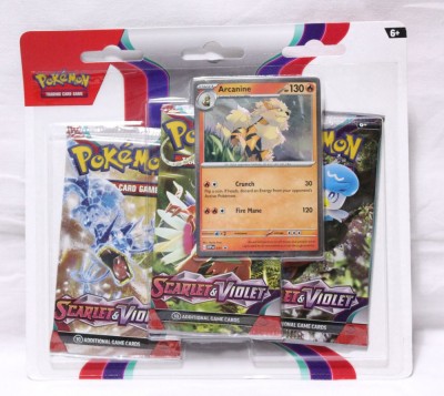 Cartonase Pokemon Scarlet &amp;amp; Violet 3 x booster pack + bonus card Arcanine foto