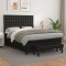 vidaXL Pat box spring cu saltea, negru, 140x190 cm, piele ecologică 3137659