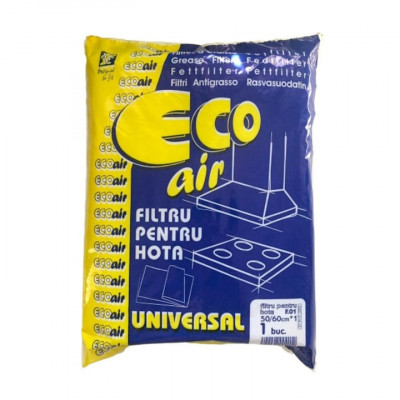 Set 5 bucati filtru pentru hota universal, ECOair, alb, 50x60 cm foto