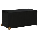 Cumpara ieftin Lada de depozitare de gradina, negru, 120x65x61 cm, poliratan