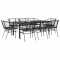 vidaXL Set de sufragerie de grădină 9 piese neagră sticlă polirattan 3334603