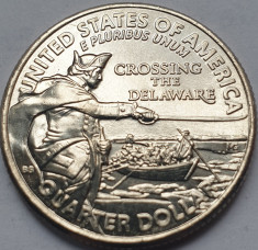 Moneda 25 cents / quarter 2021 USA, Crossing the Delaware, unc, litera P/D foto