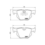 Placute frana Bmw 3 (E90), 3 Convertible (E93), 3 Coupe (E92), 3 Touring (E91), X1 (E84), punte spate, pregatit pentru senzor uzura; BREMBO