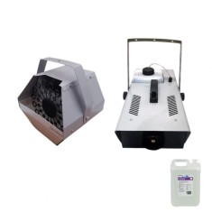 Pachet Masina de baloane, Lichid baloane 5 l si Masina fum profesionala, IdeallStore&reg;, otel inoxidabil, telecomanda inclusa