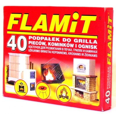 Carbuni Flamit 40/200gr pentru aprinderea focului din cuptoare, seminee sau gratar foto