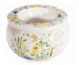 Cumpara ieftin Scrumiera antivant ceramica decor Flori &Oslash; 10 cm x 6 H