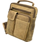 Geanta de umar barbati din Piele Naturala Hunter, Curele de Umar din piele Reglabile, Handmade, 23x28x10 cm