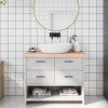 Blat de baie, 100x40x(2-6) cm, lemn masiv netratat