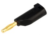 Mufă Banană 4mm 16A Neagră pentru Cablu 4mm