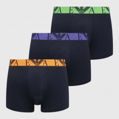 Emporio Armani Underwear boxeri 3-pack barbati, culoarea albastru marin