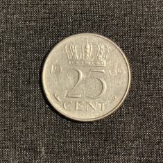 Moneda 25 cenți 1969 Olanda