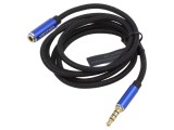 Cablu Audio Jack 3.5mm 4-Pin 5m Negru