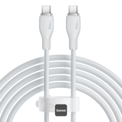 Cablu Baseus Pudding USB-C-USB-C, alb foto