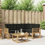 vidaXL Set de canapele de exterior cu pernă 5 pcs Alb și negru 3389450