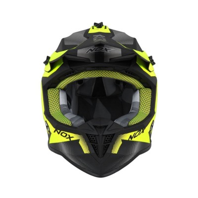 Casca cross/atv Nox Fusion N633 negru mat/galben fluo marime L foto