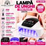 Lampă pentru unghii Led/uv 96W cu afișaj, Cordless Rechargeable S90 plus