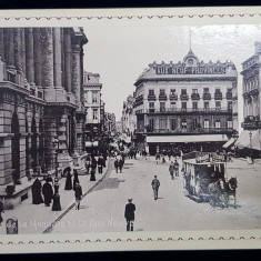 BRUXELLES , PLACE DE LA MONNAIE ET LA RUE NEUVE , FOTOGRAFIE LIPITA PE CARTON , MONOCROMA , CCA . 1900