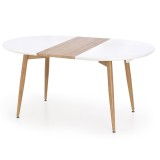 Masa extensibila living HM Caliber, blat MDF, structura metalica, 160-200x90x76 cm, Stejar San Remo